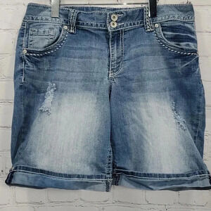 Lane Bryant Cuffed Blue Jean Shorts Size 14
